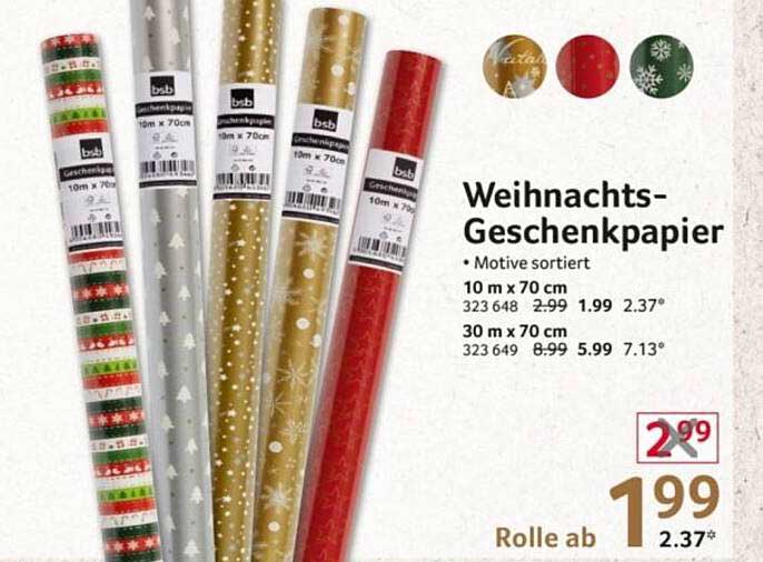 Weihnachts-Geschenkpapier – Motive sortiert