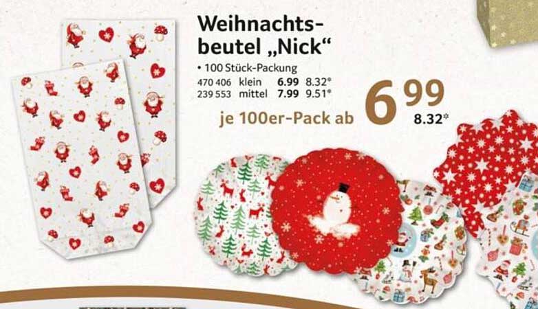 Weihnachtsbeutel „Nick“ - 100 Stück-Packung