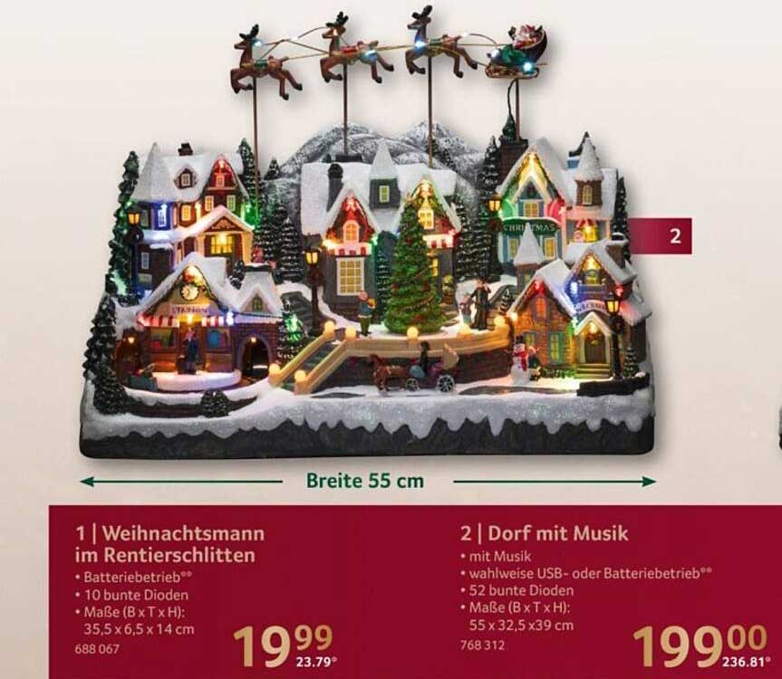 Weihnachtsmann im Rentierschlitten