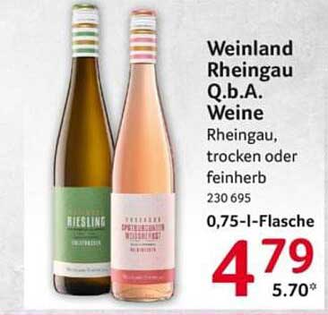 Weinland Rheingau Q.b.A. Weine, trocken oder feinherb - 0,75 l-Flasche