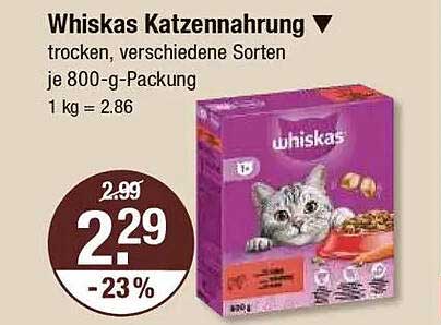 Whiskas Katzennahrung trocken, verschiedene Sorten 800-g-Packung