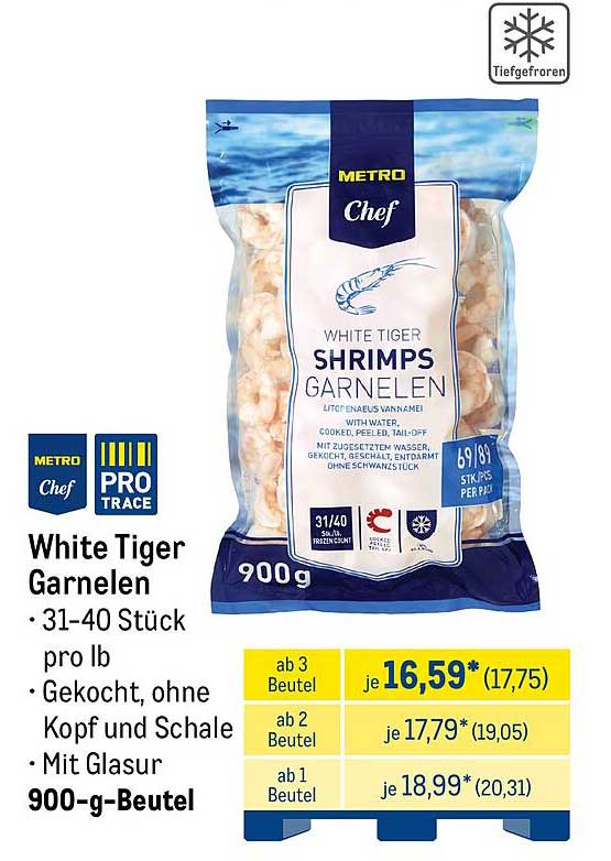 White Tiger Garnelen 900-g-Beutel