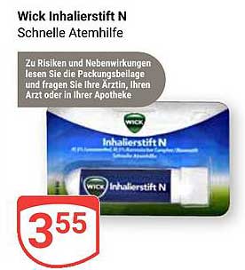 Wick Inhalierstift N - Schnelle Atemhilfe