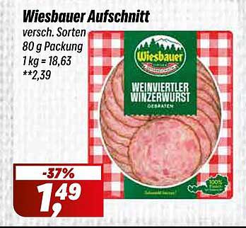 Wiesbauer Aufschnitt - Weinviertler Wienzerwurst 80 g