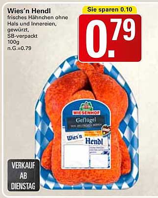 Wies’n Hendl - frisches Hähnchen ohne Hals und Innereien, gewürzt