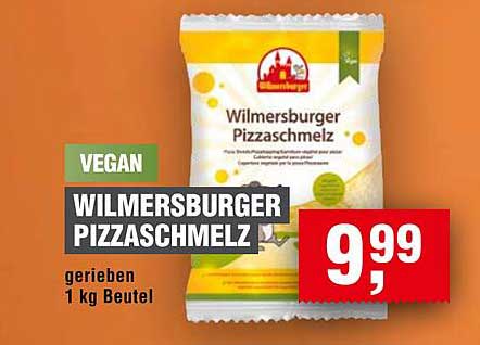 Wilmersburger Pizzaschmelz - vegan, gerieben, 1 kg Beutel