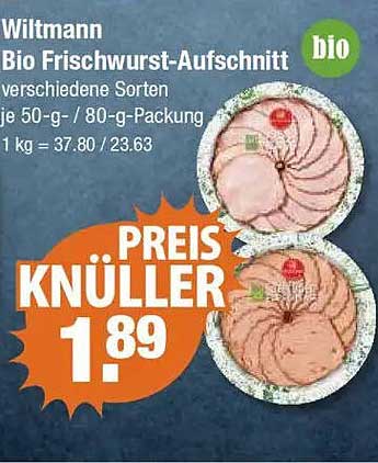 Wiltmann Bio Frischwurst-Aufschnitt verschiedene Sorten