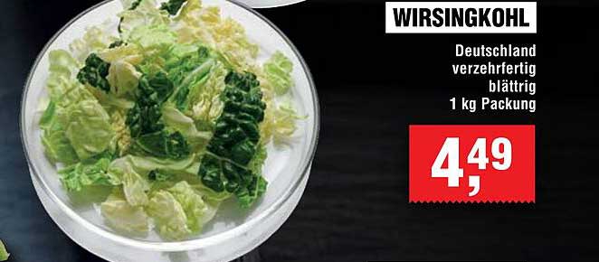 Wirsingkohl 1 kg – Deutschland verzehrfertig blättrig