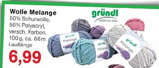 Wolle Melange 50% Schurwolle, 50% Polyacryl