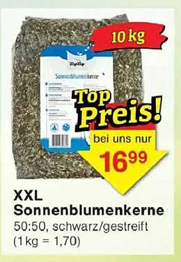XXL Sonnenblumenkerne 50:50, schwarz/gestreift