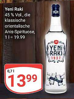 Yeni Raki 0,7 l – die klassische orientalische Anis-Spirituose