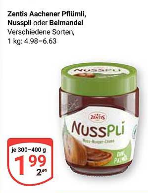 Zentis Aachener Pflümli, Nusspli oder Belmandel - Verschiedene Sorten