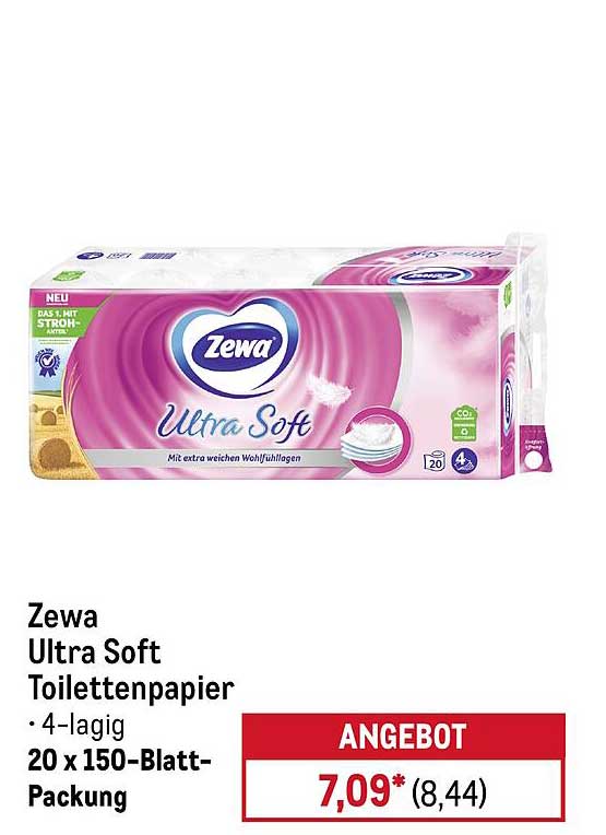 Zewa Ultra Soft Toilettenpapier - 20 x 150-Blatt-Packung
