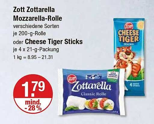 Zott Zottarella Mozzarella-Rolle - verschiedene Sorten