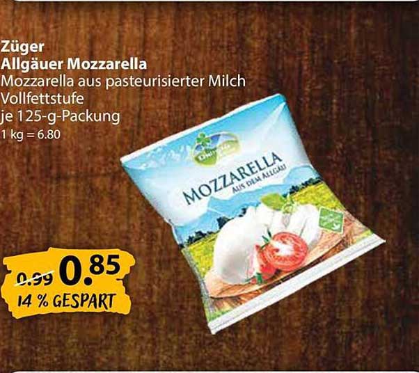 Züger Allgäuer Mozzarella 125-g-Packung