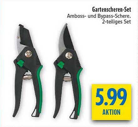 Gartenscheren-Set Amboss- und Bypass-Schere. 2-teiliges Set