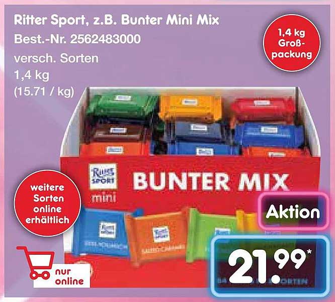 Ritter Sport, z.B. Bunter Mini Mix
