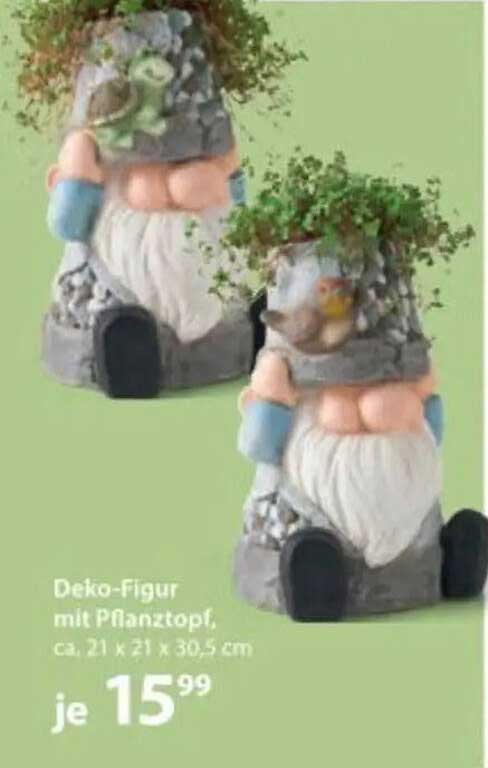 Deko-Figur mit Pflanztopf, ca. 21 x 21 x 30,5 cm