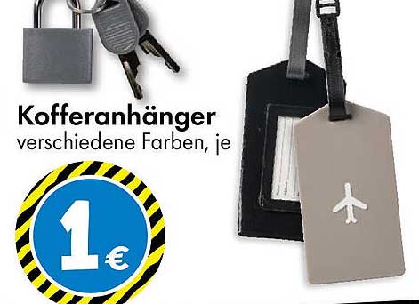 Kofferanhänger verschiedene Farben, je 1 €