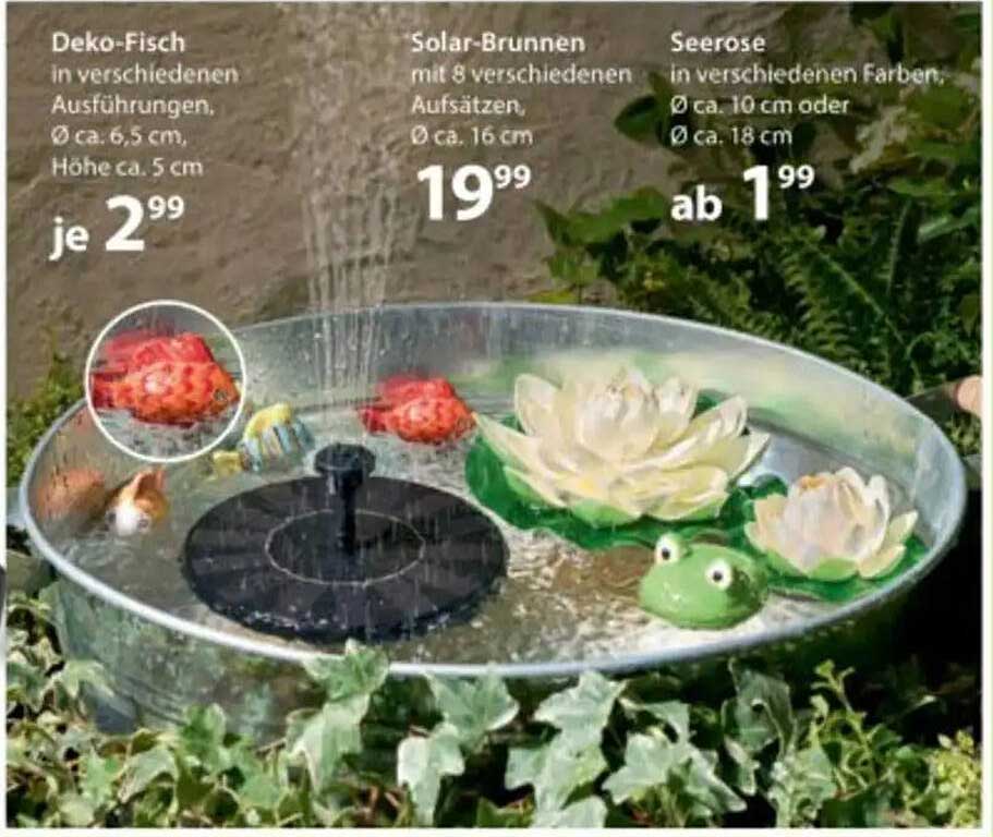 Solar-Brunnen mit 8 verschiedenen Aufsätzen