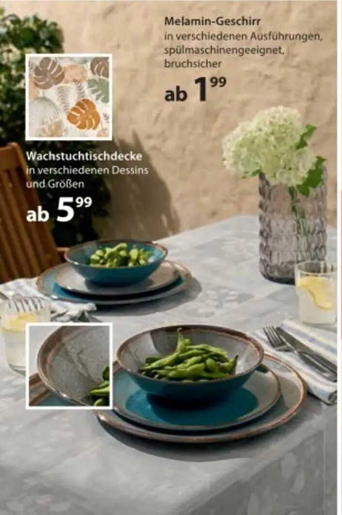 Wachstuchtischdecke in verschiedenen Dessins und Größen