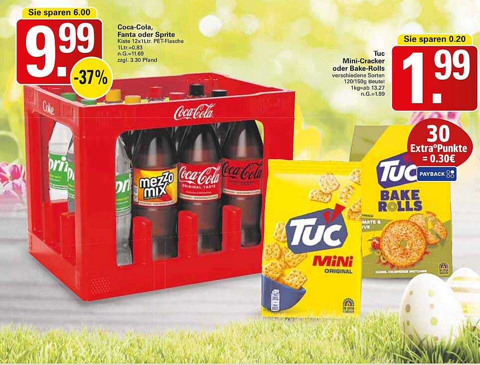 Coca-Cola, Fanta oder Sprite Kiste 12x1LT. PET-Flasche