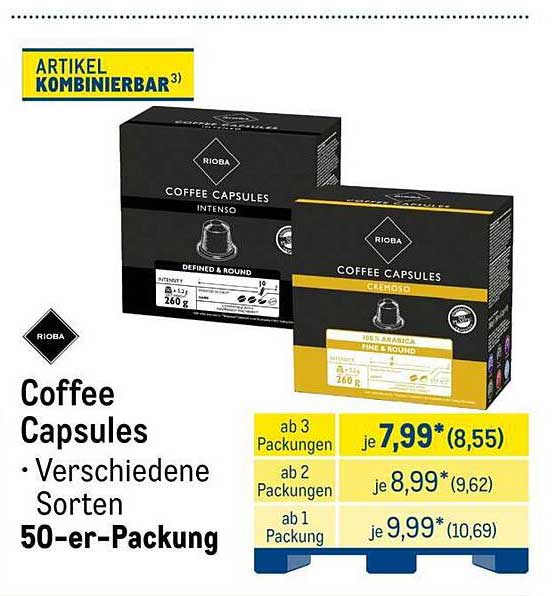 Coffee Capsules · Verschiedene Sorten 50-er-Packung