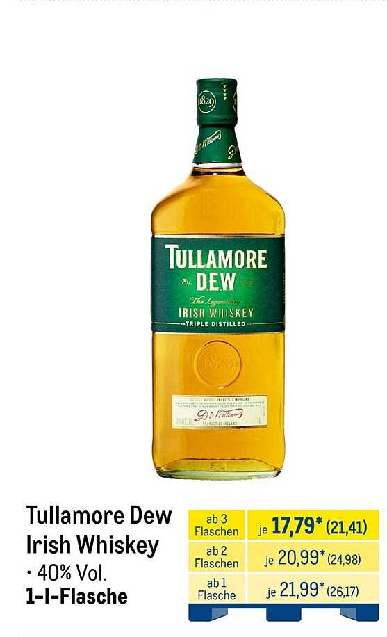 Tullamore Dew Irish Whiskey · 40% Vol. 1-l-Flasche