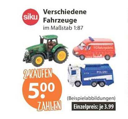 Verschiedene Fahrzeuge im Maßstab 1:87