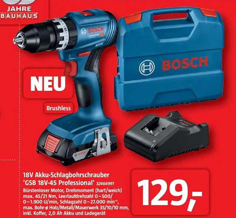18V Akku-Schlagbohrschrauber 'GSB 18V-45 Professional'