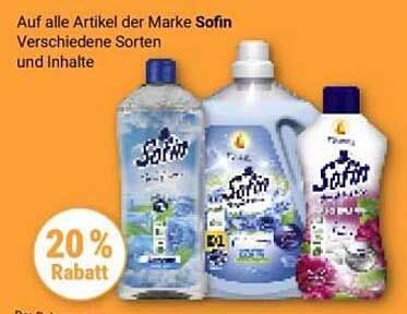 20 % Rabatt auf alle Artikel der Marke Sofin