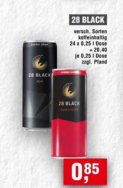 28 BLACK Energydrink - Verschiedene Sorten im Angebot