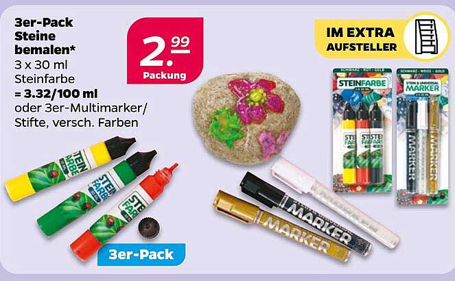 3er-Pack Steine bemalen
