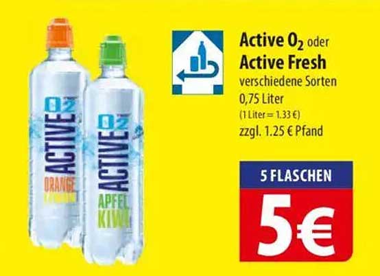 Active O2 oder Active Fresh, verschiedene Sorten, 0,75 Liter