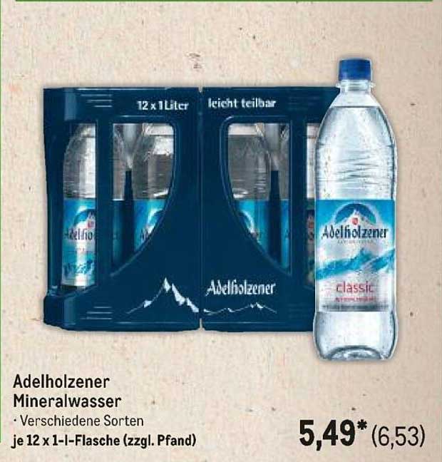 Adelholzener Mineralwasser 12 x 1 Liter