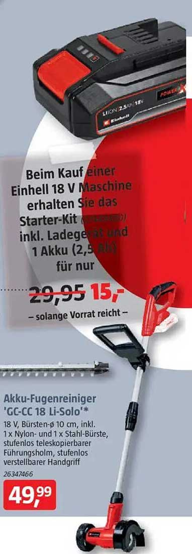 Akku-Fugenreiniger 'GC-CC 18 Li-Solo' mit Starter-Kit