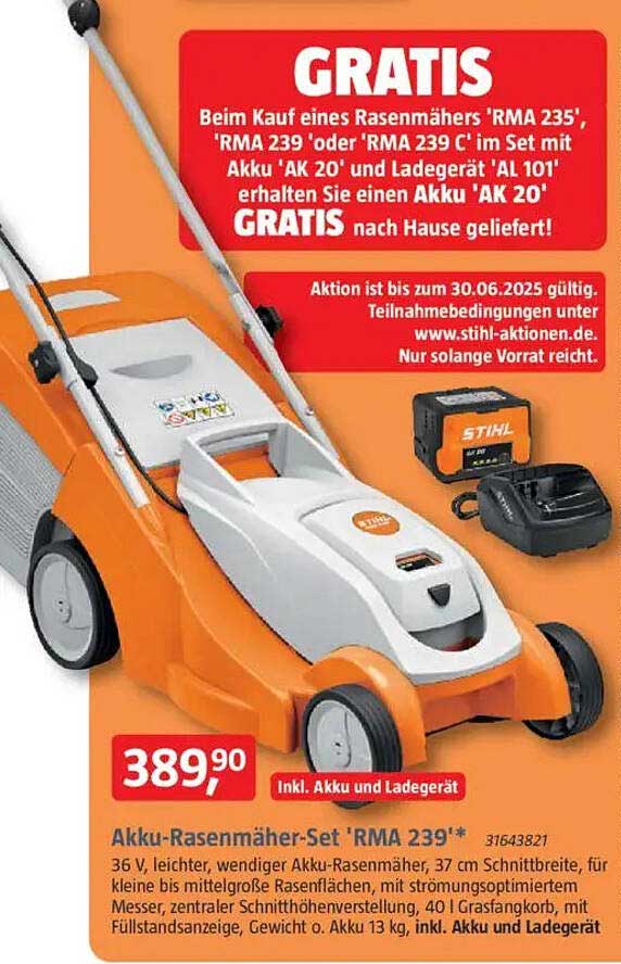 Akku-Rasenmäher-Set 'RMA 239'