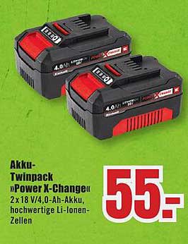 Akku-Twinpack „Power X-Change“ 2 x 18 V, 4,0-Ah-Akku