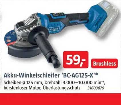 Akku-Winkelschleifer 'BC-AG125-X'