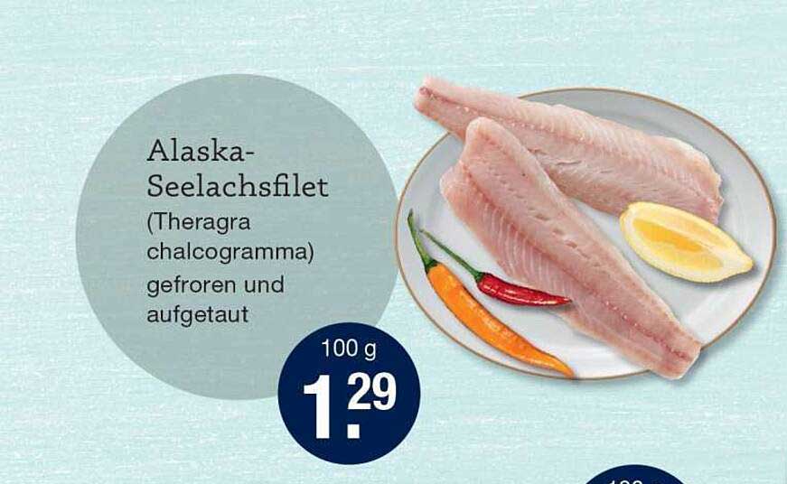 Alaska-Seelachsfilet (Theragra chalcogramma) gefroren und aufgetaut