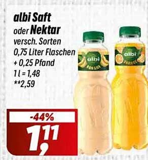 albi Saft oder Nektar - 0,75 Liter Flaschen