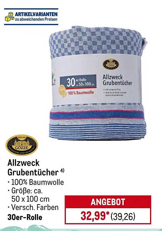 Allzweck Grubentücher 30er-Rolle