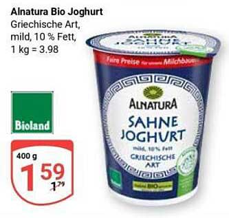 Alnatura Bio Joghurt Griechische Art, mild, 10 % Fett