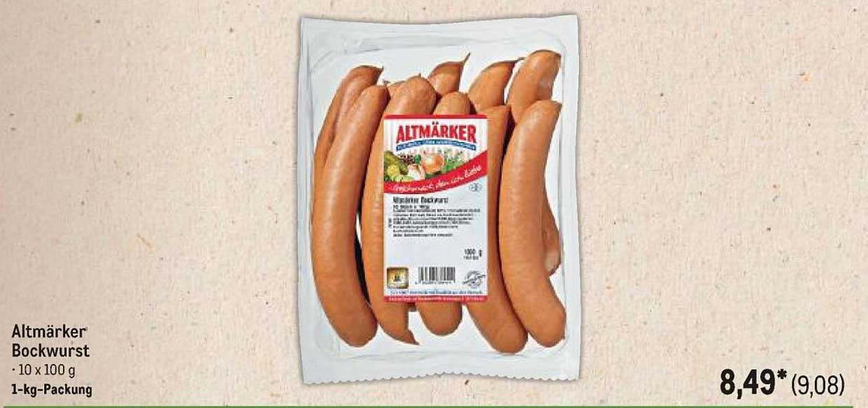 Altmärker Bockwurst – 10 x 100 g in 1-kg-Packung