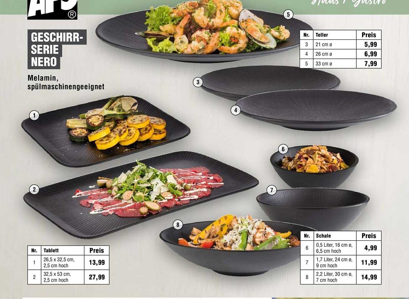 APS Geschirr-Serie Nero