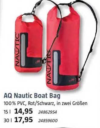AQ Nautic Boat Bag - 100% PVC, Rot/Schwarz, in zwei Größen