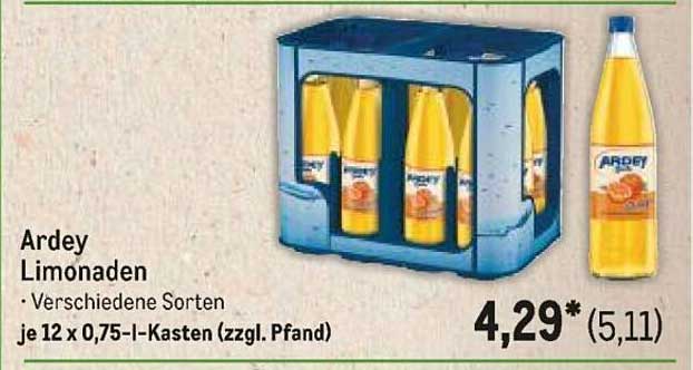 Ardey Limonaden – Verschiedene Sorten im Kasten