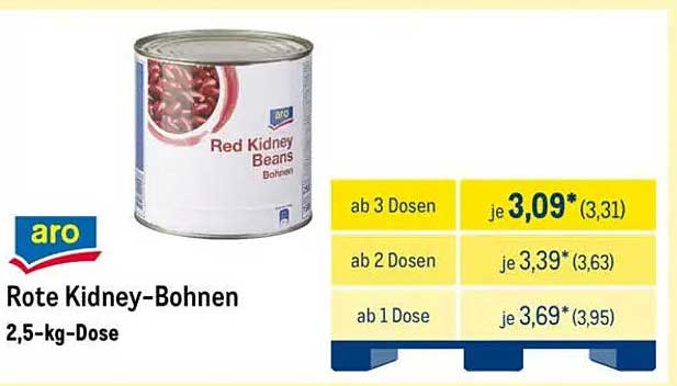 aro Rote Kidney-Bohnen 2,5-kg-Dose