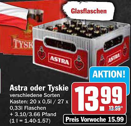 Astra oder Tyskie Kasten – Verschiedene Sorten