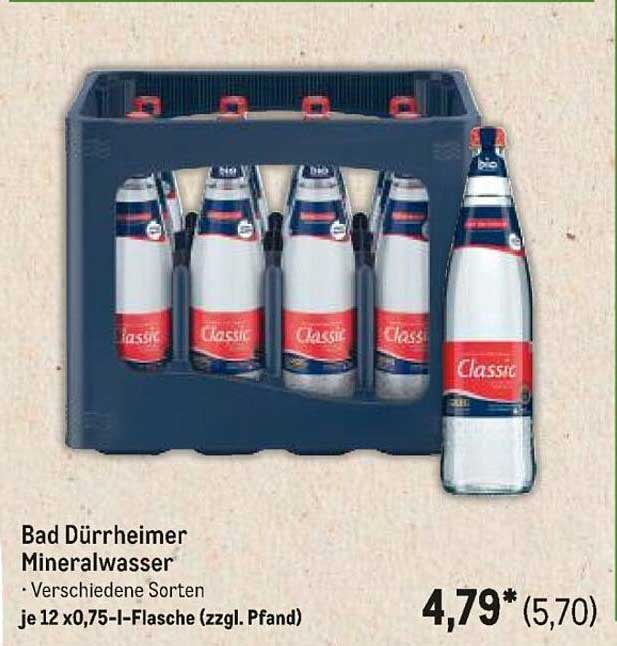 Bad Dürrheimer Mineralwasser - 12 x 0,75 l Flasche